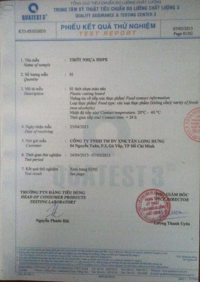 CHỨNG NHẬN AN TOÀN CỦA BỘ Y TẾ CHỨNG NHẬN AN TOÀN CỦA BỘ Y TẾ